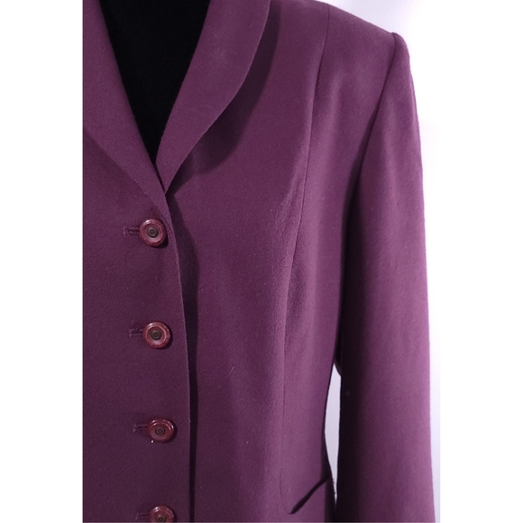 Vtg Pendleton Made In USA Wool 4 Button Blazer Sport Jacket Purple Sz - Picture 2 of 5